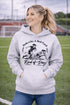 Woman wearing hoodie with funny soccer graphic and text feels like a red card kind of day