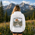 Person wearing a unisex hoodie featuring a matching left chest design and large vintage outdoor graphic on the back, photographed in scenic outdoor lifestyle settings. Available in multiple colors.