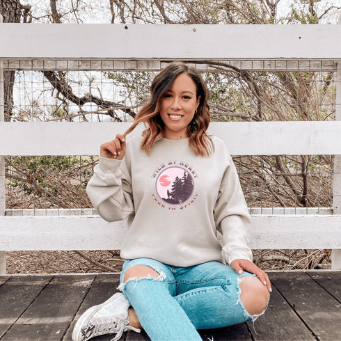 C & Win Sports Wild At Heart Free In Spirit Sweatshirt S / Sand - C & Win Sports