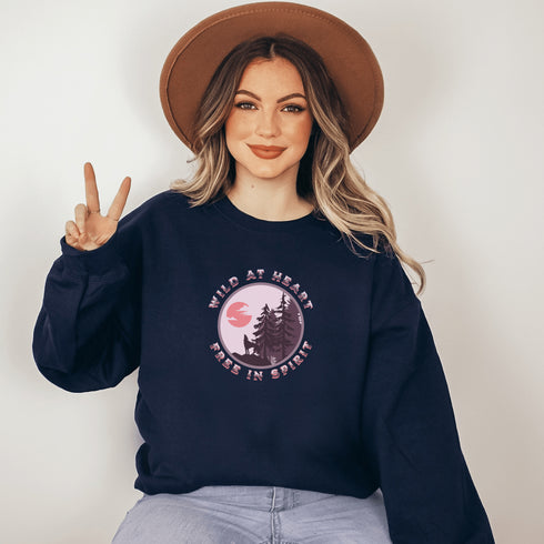 C & Win Sports Wild At Heart Free In Spirit Sweatshirt S / Navy - C & Win Sports