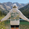 Vintage-inspired unisex hoodie featuring a small left chest graphic and a large outdoor-themed back design, photographed in lifestyle and flat lay mockups. Available in multiple colors. Perfect for hiking, camping, mountain adventures, road trips, and everyday outdoor wear.