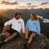 Vintage-inspired unisex hoodie featuring a small left chest graphic and a large outdoor-themed back design, photographed in lifestyle and flat lay mockups. Available in multiple colors. Perfect for hiking, camping, mountain adventures, road trips, and everyday outdoor wear.