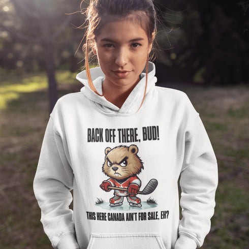 This angry, hockey-stick-wielding beaver isn’t here for small talk. He’s suited up in his Canada hockey jersey, ready to defend the Great White North.