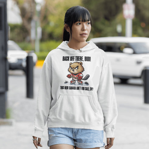This angry, hockey-stick-wielding beaver isn’t here for small talk. He’s suited up in his Canada hockey jersey, ready to defend the Great White North.