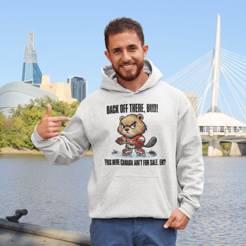 This angry, hockey-stick-wielding beaver isn’t here for small talk. He’s suited up in his Canada hockey jersey, ready to defend the Great White North.