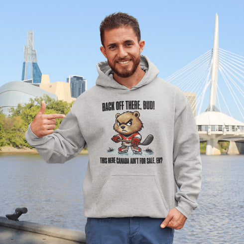This angry, hockey-stick-wielding beaver isn’t here for small talk. He’s suited up in his Canada hockey jersey, ready to defend the Great White North.