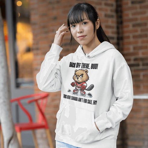This angry, hockey-stick-wielding beaver isn’t here for small talk. He’s suited up in his Canada hockey jersey, ready to defend the Great White North.