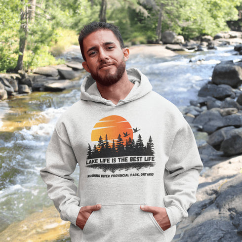 Discover the essence of Canadian wilderness with our exclusive Customizable Lake Hoodie Collection, meticulously designed to envelop you in the serene beauty of Manitoba and Ontario's most captivating lakes.