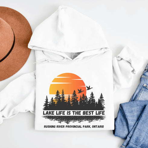 Discover the essence of Canadian wilderness with our exclusive Customizable Lake Hoodie Collection, meticulously designed to envelop you in the serene beauty of Manitoba and Ontario's most captivating lakes.