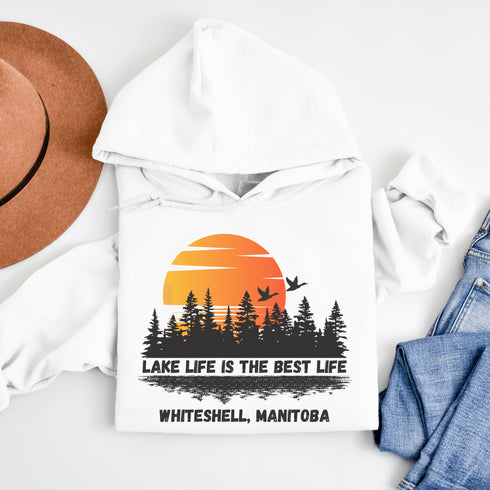 Discover the essence of Canadian wilderness with our exclusive Customizable Lake Hoodie Collection, meticulously designed to envelop you in the serene beauty of Manitoba and Ontario's most captivating lakes.