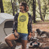 Introducing our Happy Camper Retro Letter Graphic T-Shirt, the perfect addition to your camping wardrobe! Made for outdoor enthusiasts and nature lovers alike, this t-shirt combines style and comfort for your next camping adventure.