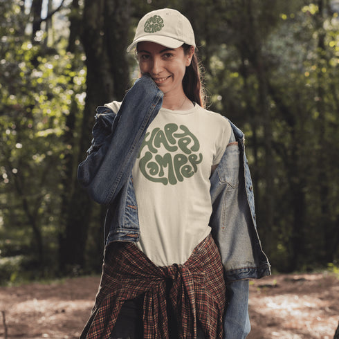 Introducing our Happy Camper Retro Letter Graphic T-Shirt, the perfect addition to your camping wardrobe! Made for outdoor enthusiasts and nature lovers alike, this t-shirt combines style and comfort for your next camping adventure.