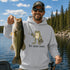 Unisex heavy blend hoodie featuring a funny frog fishing graphic and humorous Big Worm Energy design shown in various lifestyle mockups and outdoor settings.