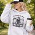 built for the box hockey hoodie with player sitting in penalty box vintage style design
