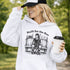 built for the box hockey hoodie with player sitting in penalty box vintage style design