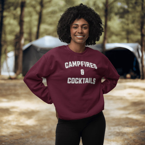 C & Win Sports Campfires & Cocktails Sweatshirt S / Maroon - C & Win Sports