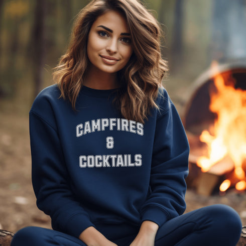 C & Win Sports Campfires & Cocktails Sweatshirt S / Navy - C & Win Sports
