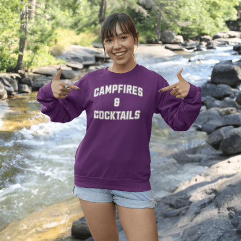 C & Win Sports Campfires & Cocktails Sweatshirt S / Purple - C & Win Sports