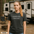 Funny Campfire Hair Don’t Care camping shirt for women. Cute graphic tee for RV trips, glamping, and outdoor adventures. Perfect gift for happy campers.