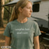 Funny Campfire Hair Don’t Care camping shirt for women. Cute graphic tee for RV trips, glamping, and outdoor adventures. Perfect gift for happy campers.