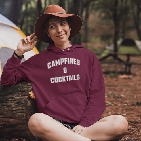 C & Win Sports Campfires & Cocktails Hoodie Maroon / S - C & Win Sports