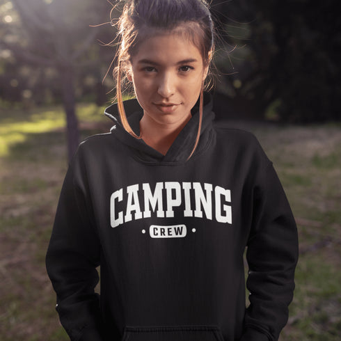 Introducing the "Camping Crew" Hoodie: the ultimate attire for those who believe that a little dirt never hurt anyone and that the great outdoors is merely an extension of their living room.