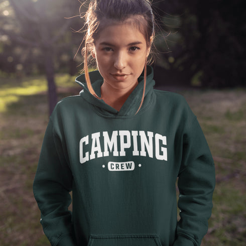 Introducing the "Camping Crew" Hoodie: the ultimate attire for those who believe that a little dirt never hurt anyone and that the great outdoors is merely an extension of their living room.
