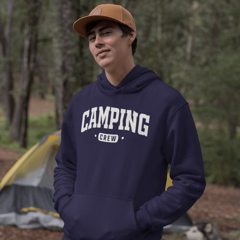 Introducing the "Camping Crew" Hoodie: the ultimate attire for those who believe that a little dirt never hurt anyone and that the great outdoors is merely an extension of their living room.