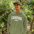 Introducing the "Camping Crew" Hoodie: the ultimate attire for those who believe that a little dirt never hurt anyone and that the great outdoors is merely an extension of their living room.
