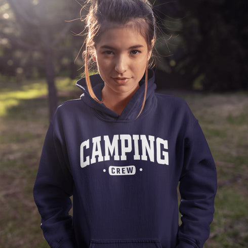 Introducing the "Camping Crew" Hoodie: the ultimate attire for those who believe that a little dirt never hurt anyone and that the great outdoors is merely an extension of their living room.