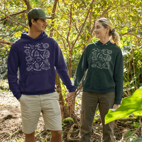 Warning: wearing this hoodie may cause spontaneous road trips, extreme s’mores cravings, and uncontrollable urges to yell “I got the firewood!”