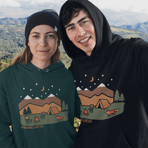 Inspired by peaceful nights under the stars and the quiet magic of the outdoors, the Camping Fox Hoodie captures everything we love about life beyond the city.