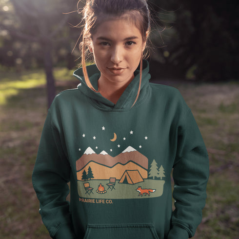 Inspired by peaceful nights under the stars and the quiet magic of the outdoors, the Camping Fox Hoodie captures everything we love about life beyond the city.