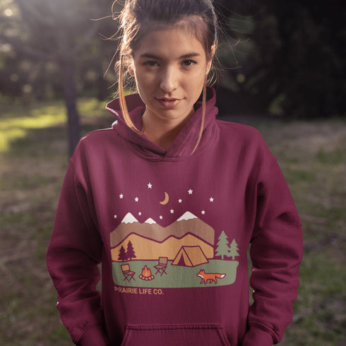 Inspired by peaceful nights under the stars and the quiet magic of the outdoors, the Camping Fox Hoodie captures everything we love about life beyond the city.