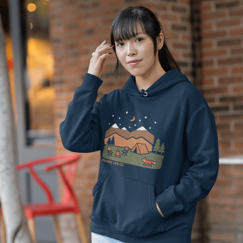 Inspired by peaceful nights under the stars and the quiet magic of the outdoors, the Camping Fox Hoodie captures everything we love about life beyond the city.