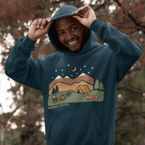 Inspired by peaceful nights under the stars and the quiet magic of the outdoors, the Camping Fox Hoodie captures everything we love about life beyond the city.