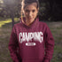 Flip the switch—you're in Camping Mode now. This hoodie says it all in a rugged forest tree font that looks like it was hand-carved by a squirrel with a crafting hobby.