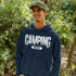 Flip the switch—you're in Camping Mode now. This hoodie says it all in a rugged forest tree font that looks like it was hand-carved by a squirrel with a crafting hobby.