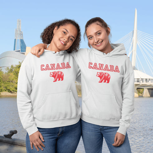 Featuring a burly bear who's as proud of Canada as he is of his fish-catching skills, this hoodie is the ultimate companion for those who want to look grizzly while staying snuggly.