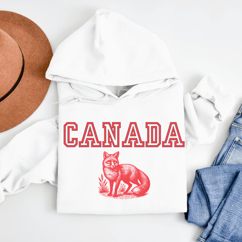 Stay sly, stylish, and downright Canadian with the Canada fox Hoodie! Featuring a clever fox, this hoodie is here to help you channel your inner trickster.