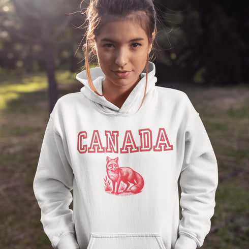 Stay sly, stylish, and downright Canadian with the Canada fox Hoodie! Featuring a clever fox, this hoodie is here to help you channel your inner trickster.