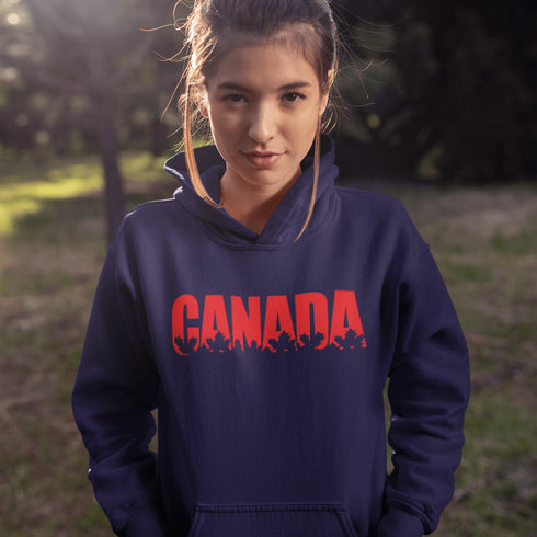 What’s more Canadian than a hoodie that literally spells out CANADA—but make it fashion with maple leaves cut out in the letters?