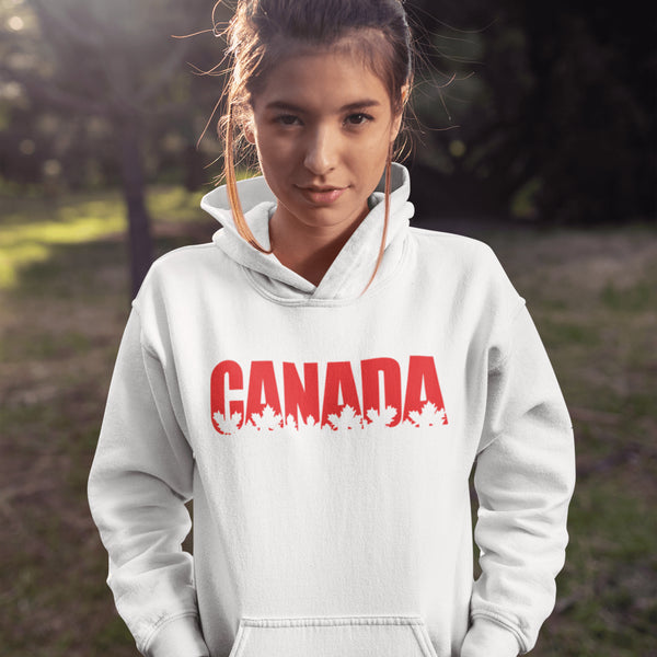 What’s more Canadian than a hoodie that literally spells out CANADA—but make it fashion with maple leaves cut out in the letters?