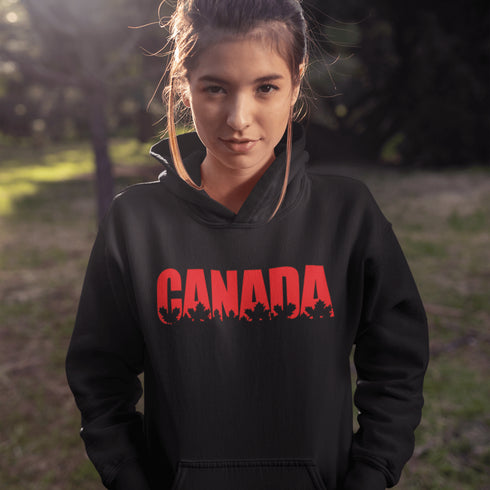 What’s more Canadian than a hoodie that literally spells out CANADA—but make it fashion with maple leaves cut out in the letters?