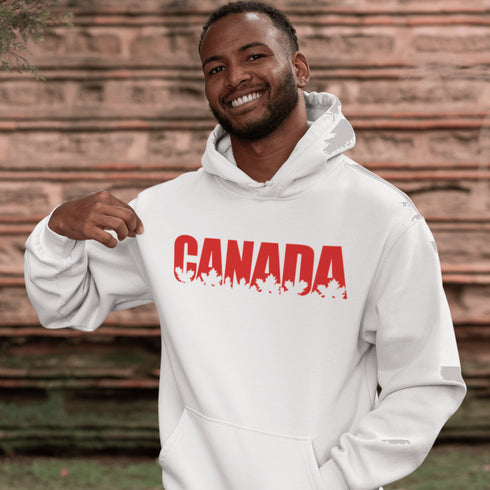 What’s more Canadian than a hoodie that literally spells out CANADA—but make it fashion with maple leaves cut out in the letters?