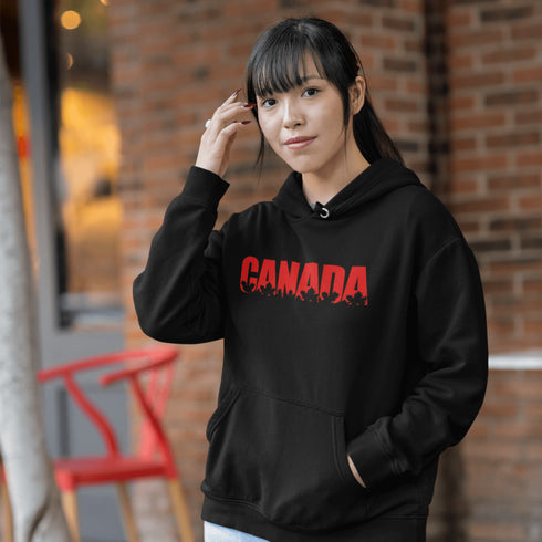 What’s more Canadian than a hoodie that literally spells out CANADA—but make it fashion with maple leaves cut out in the letters?