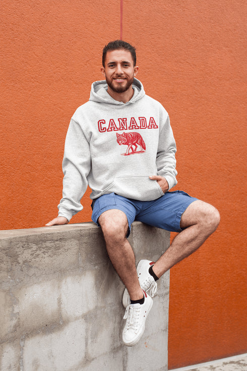 Calling all lone wolves and honorary pack members—the Canada Wolf Hoodie is here to keep you wild, warm, and wonderfully Canadian!