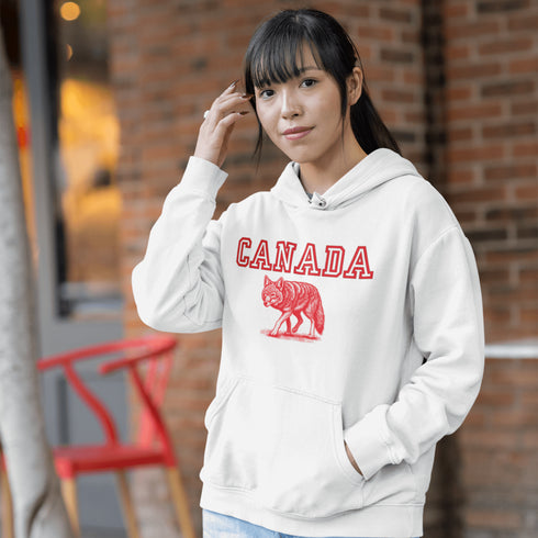 Calling all lone wolves and honorary pack members—the Canada Wolf Hoodie is here to keep you wild, warm, and wonderfully Canadian!