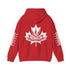 Premium Canada hoodie featuring Indigenous-inspired maple leaf art and Canada sleeve print. Cozy unisex sweatshirt perfect for travel, gifts, and everyday wear.