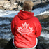 Premium Canada hoodie featuring Indigenous-inspired maple leaf art and Canada sleeve print. Cozy unisex sweatshirt perfect for travel, gifts, and everyday wear.